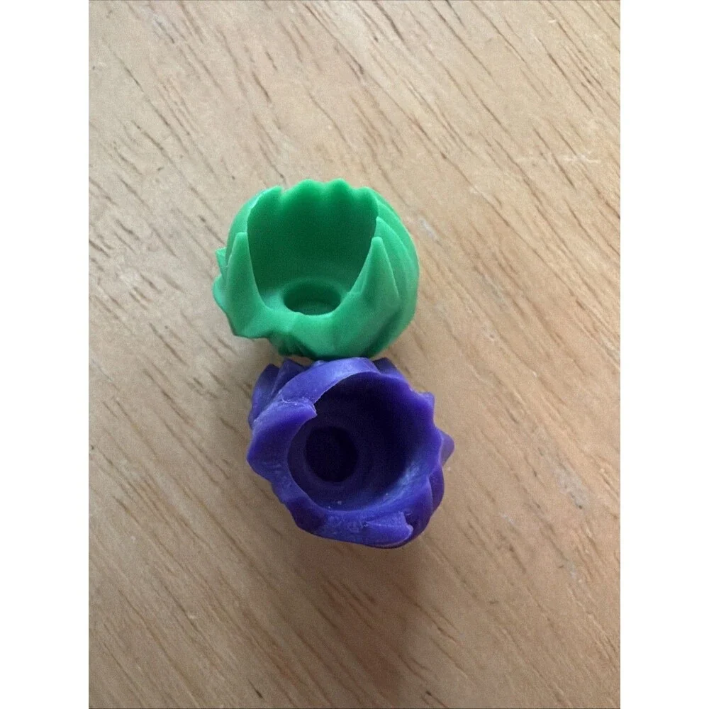 LEGO Minifigure Headgear Hair Angular Swept Back Bright Green And Purple